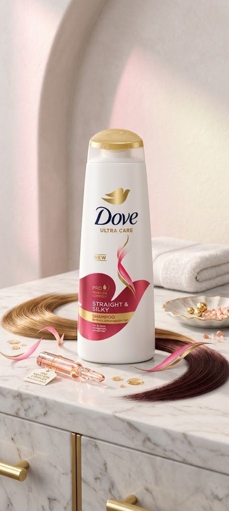 Dove Shampoo Straight and Silky -330ml
