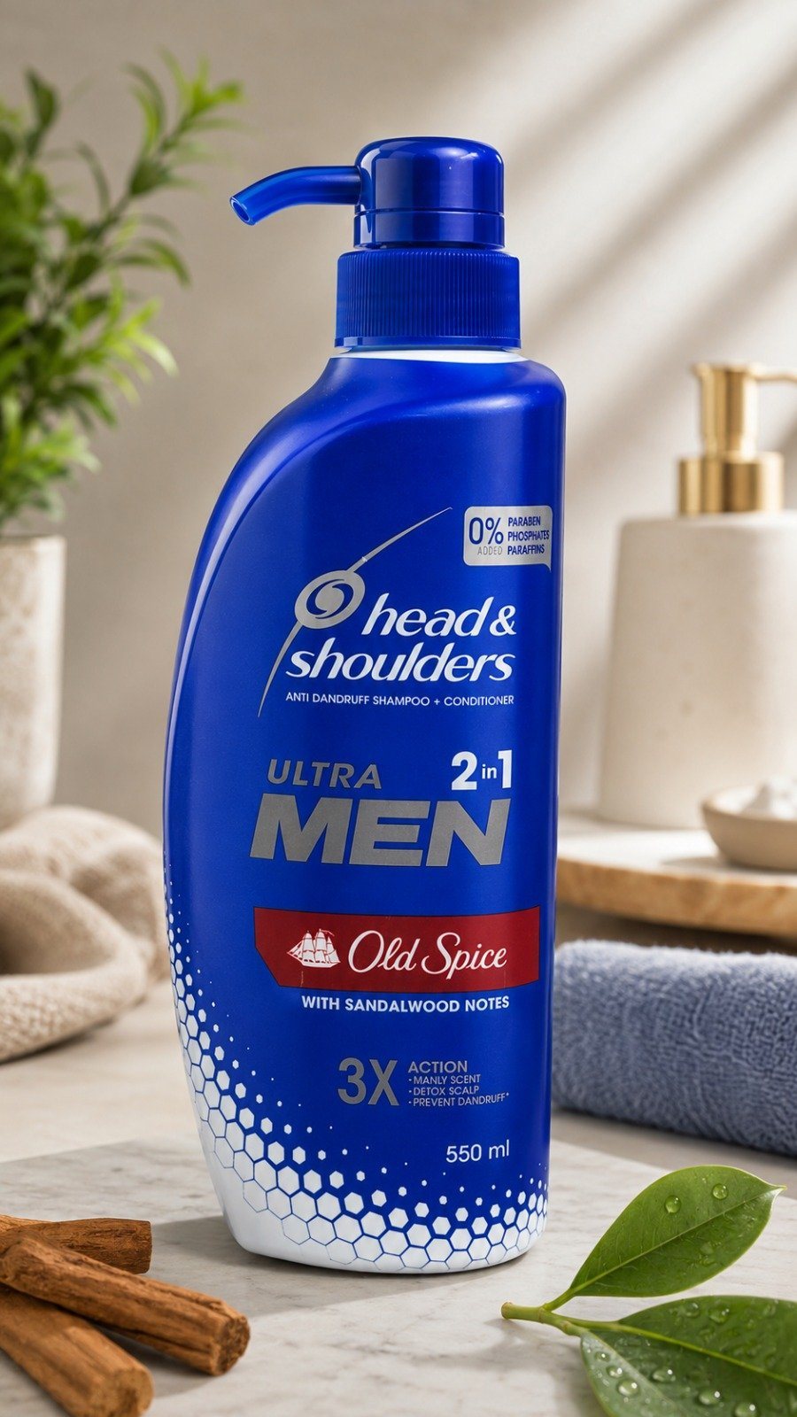 Head & Shoulders Ultra Men 2in1 Old Spice Anti-Dandruff Shampoo + Conditioner (550 ml)