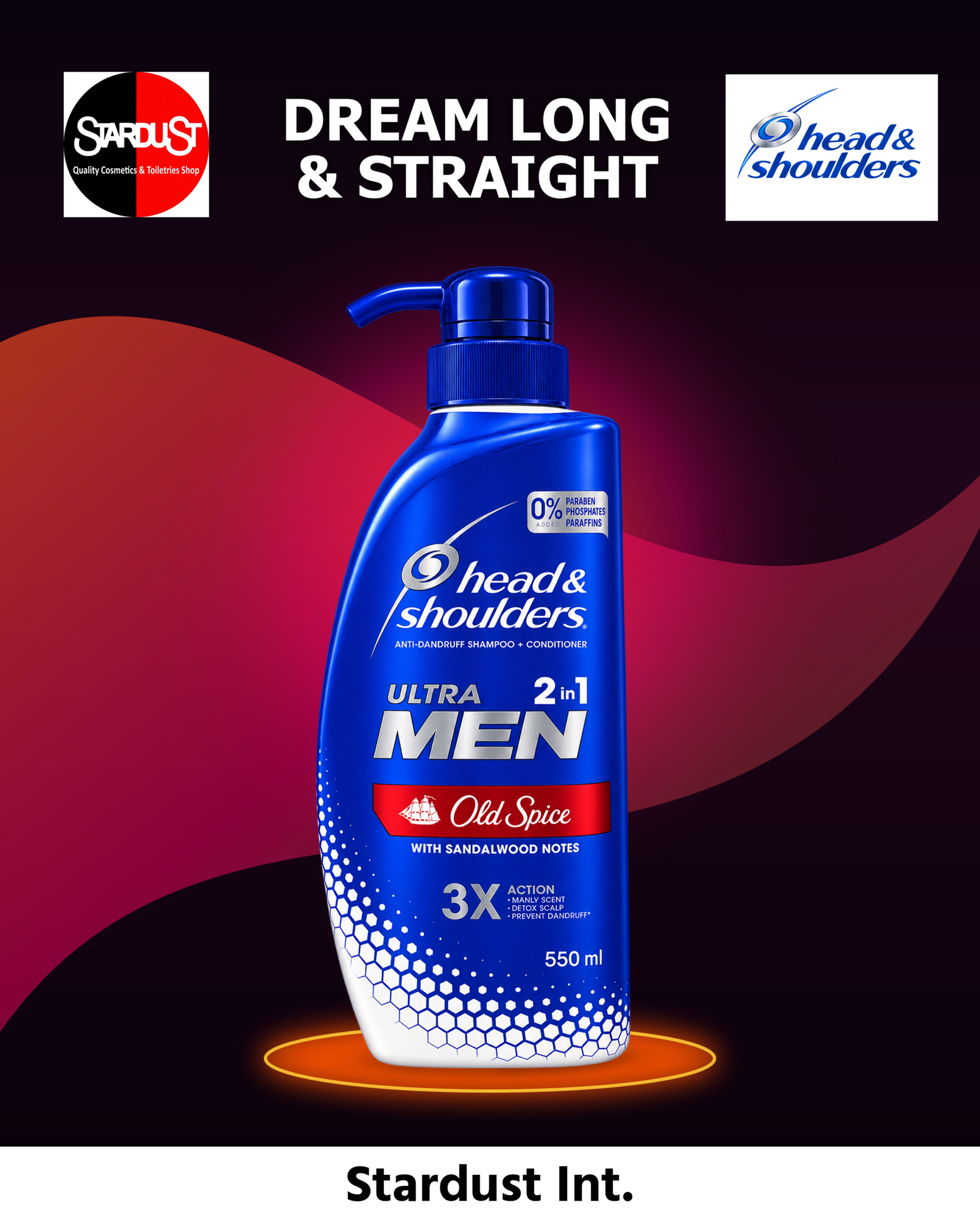 Head & Shoulders Ultra Men 2in1 Old Spice Anti-Dandruff Shampoo + Conditioner (550 ml)