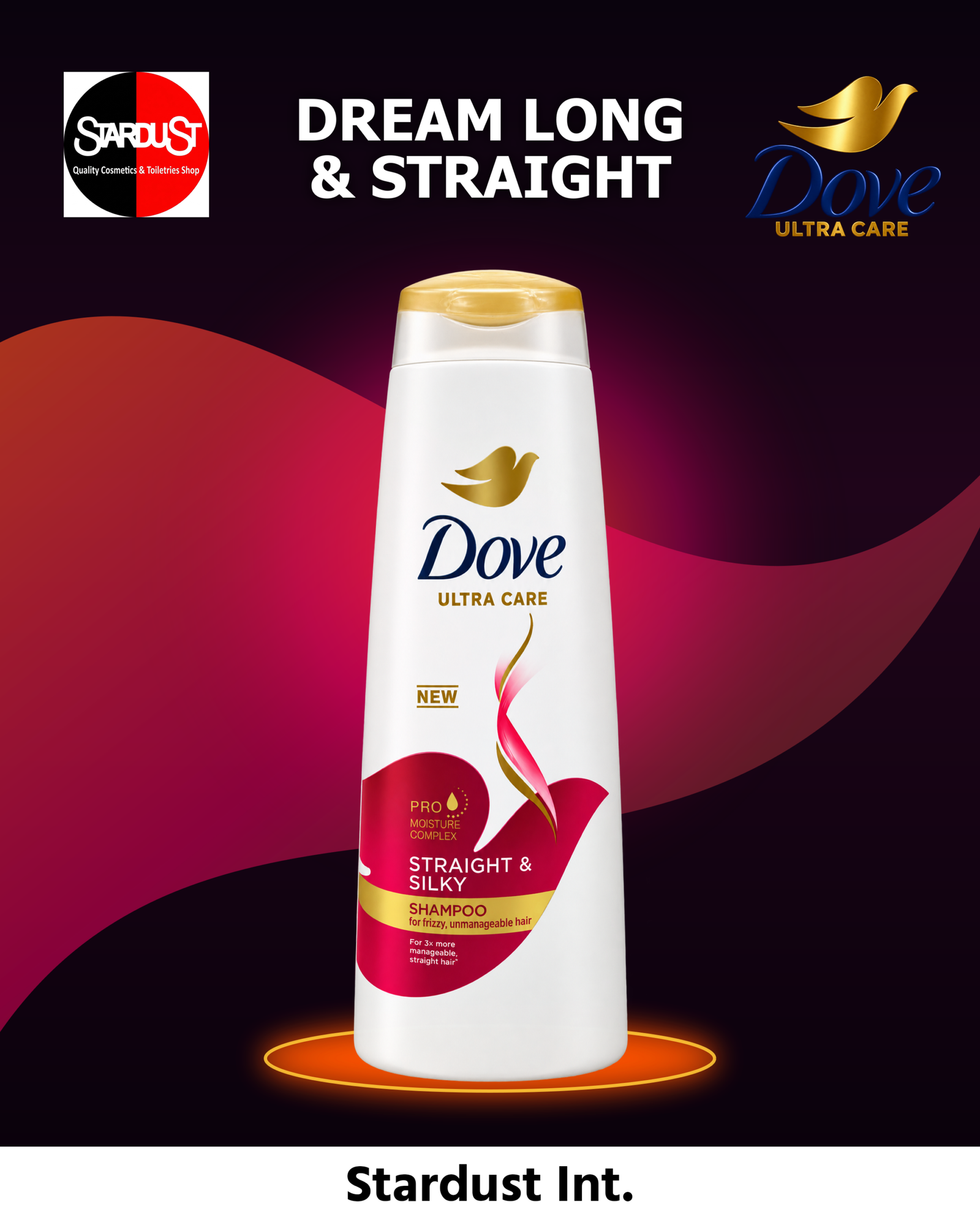 Dove Shampoo Straight and Silky -330ml