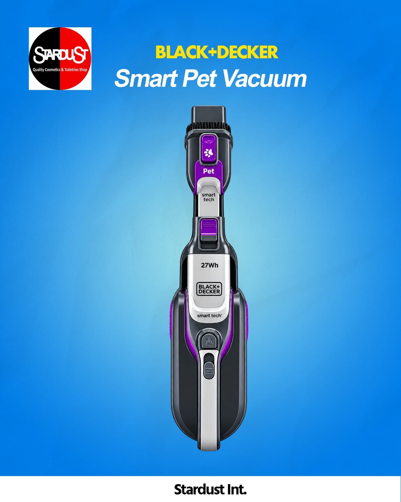 Black+Decker 27Wh Cordless Smart Tech Pet Handheld Vacuum Cleaner