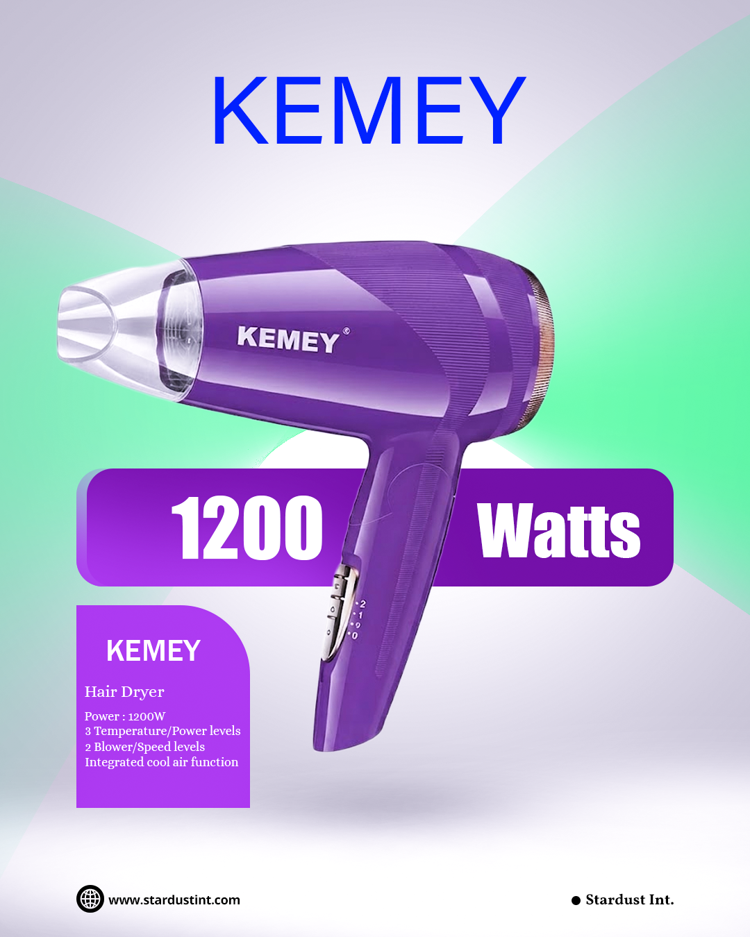 KEMEY KM-6821 1200W Hair Dryer